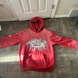 Red Hoodie with Graphic Design